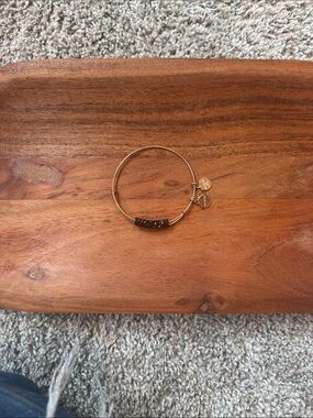 Alex and Ani rose Gold Bracelet with Black Druzy Accent